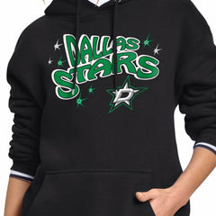 Dallas Stars Starter Women's Fireworks Fleece Hoodie - Black | NHL Lifestyle