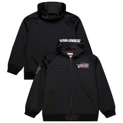 Mitchell & Ness Cleveland Cavaliers Hardwood Classics Nights Walk the Tunnel Satin Bomber Full-Snap Hooded Jacket Black