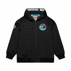 Mitchell & Ness Memphis Grizzlies Hardwood Classics Nights Walk the Tunnel Satin Bomber Full-Snap Hooded Jacket Black