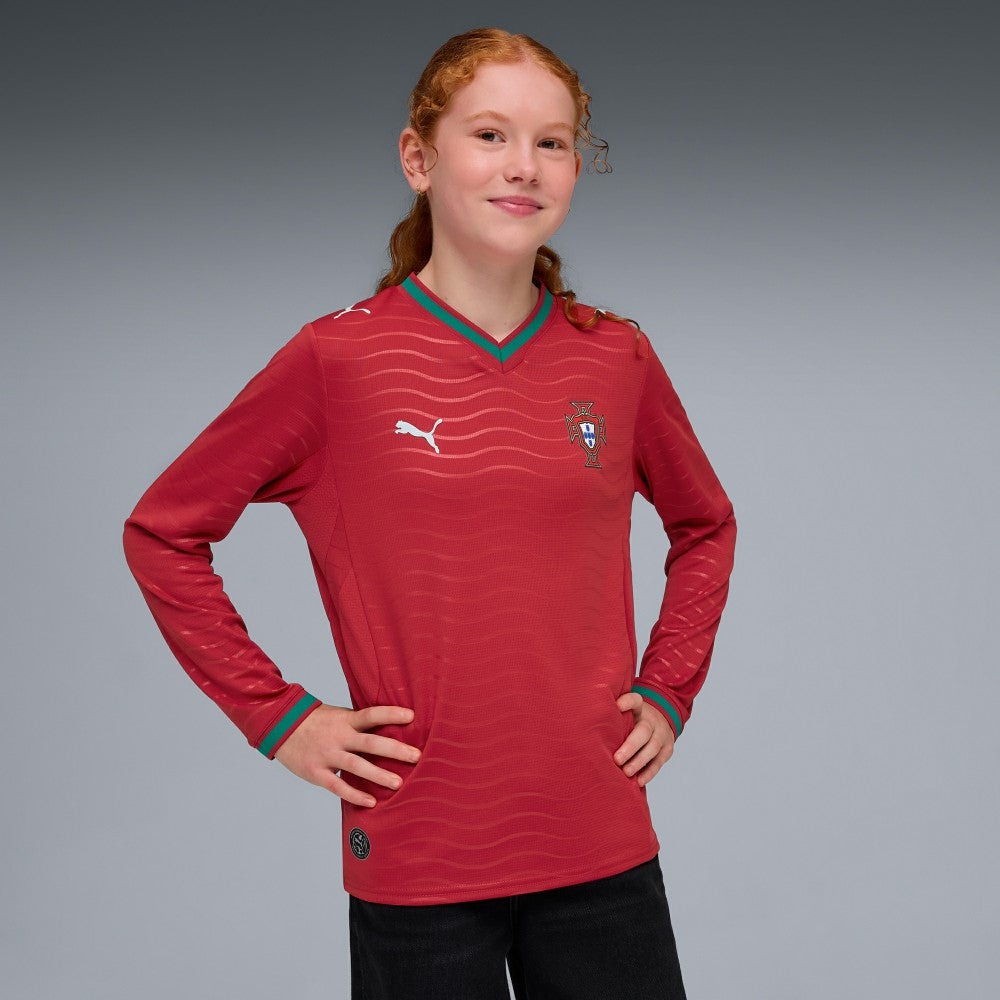 Puma - Portugal National Team Youth 2026 Home Replica Long Sleeve Jersey - Red