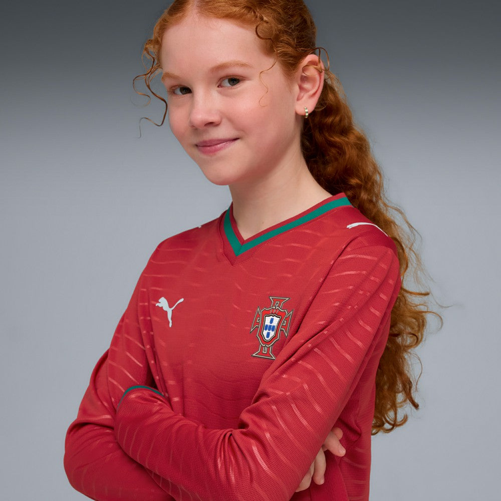 Puma - Portugal National Team Youth 2026 Home Replica Long Sleeve Jersey - Red