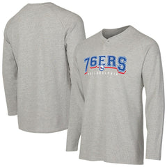 Philadelphia 76ers Concepts Sport Hawthorn Thermal Knit Long Sleeve Henley T-Shirt Gray