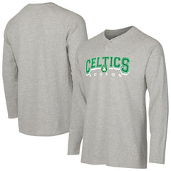 Boston Celtics Concepts Sport Hawthorn Thermal Knit Long Sleeve Henley T-Shirt Gray