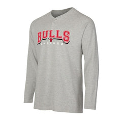 Chicago Bulls Concepts Sport Hawthorn Thermal Knit Long Sleeve Henley T-Shirt Gray