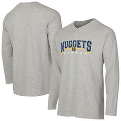 Denver Nuggets Concepts Sport Hawthorn Thermal Knit Long Sleeve Henley T-Shirt Gray