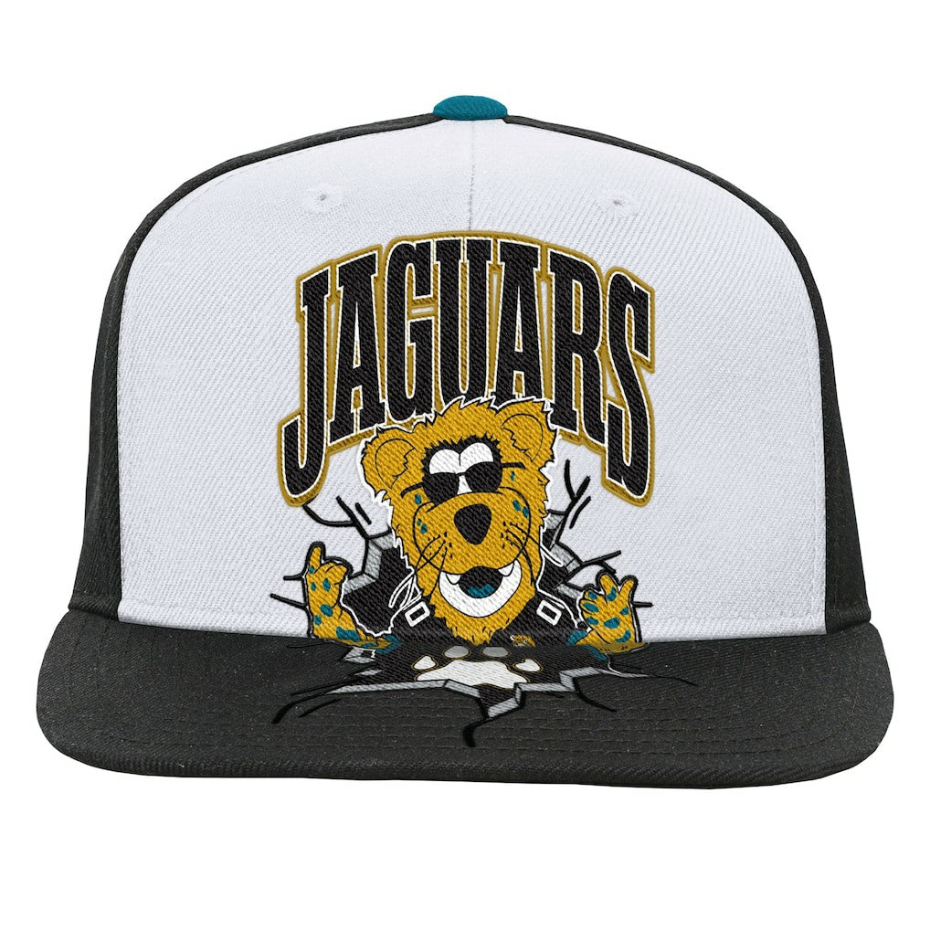 Jacksonville Jaguars Youth Team Mascot Snapback Hat - White - Mitchell & Ness