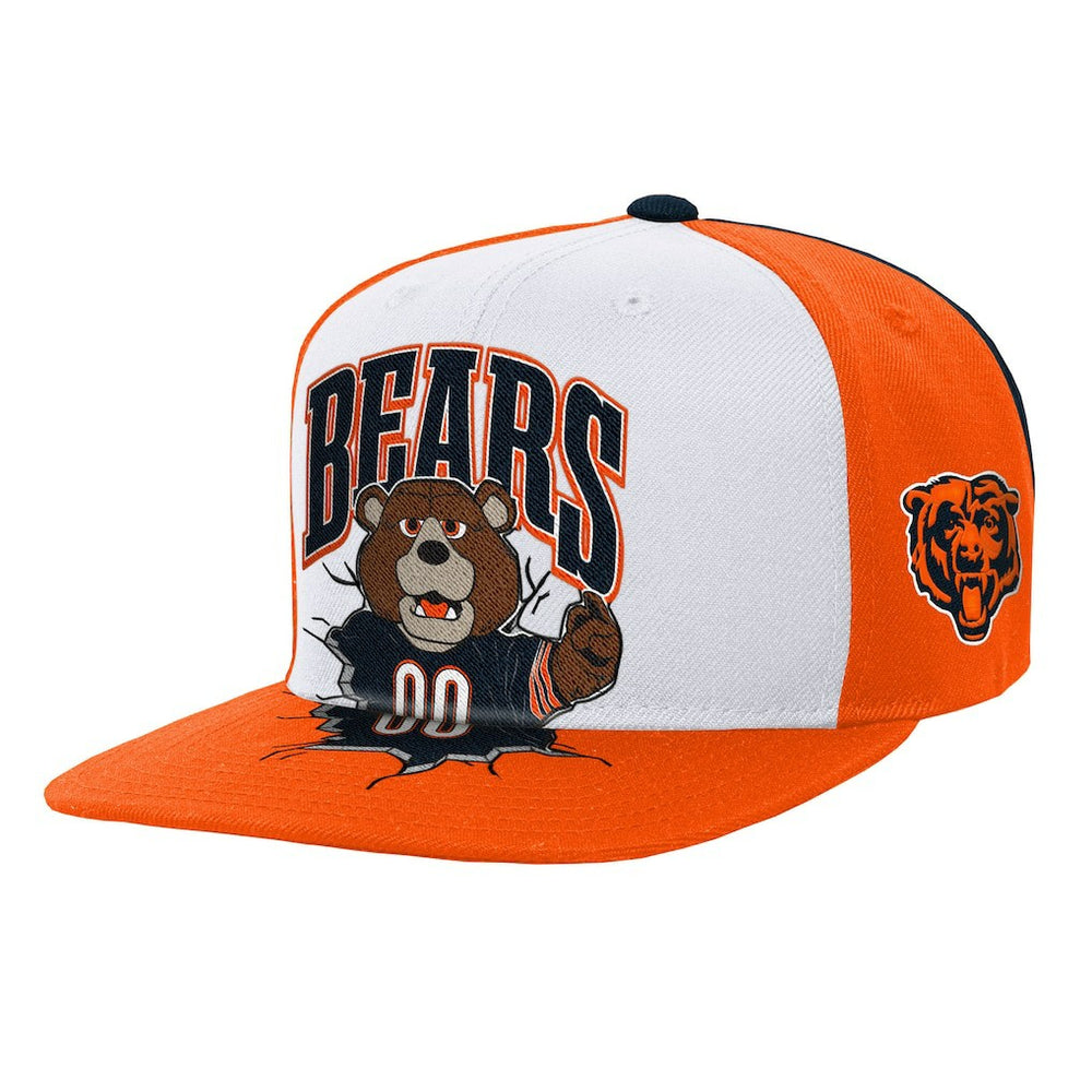 Chicago Bears Youth Team Mascot Snapback Hat - White - Mitchell & Ness