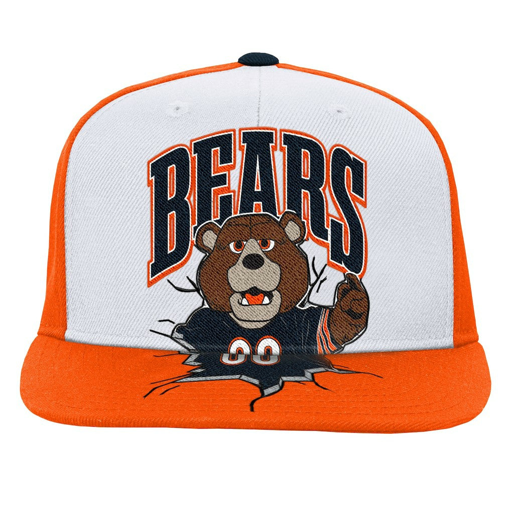 Chicago Bears Youth Team Mascot Snapback Hat - White - Mitchell & Ness