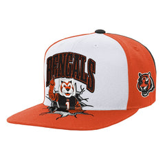 Cincinnati Bengals Youth Team Mascot Snapback Hat - White - Mitchell & Ness