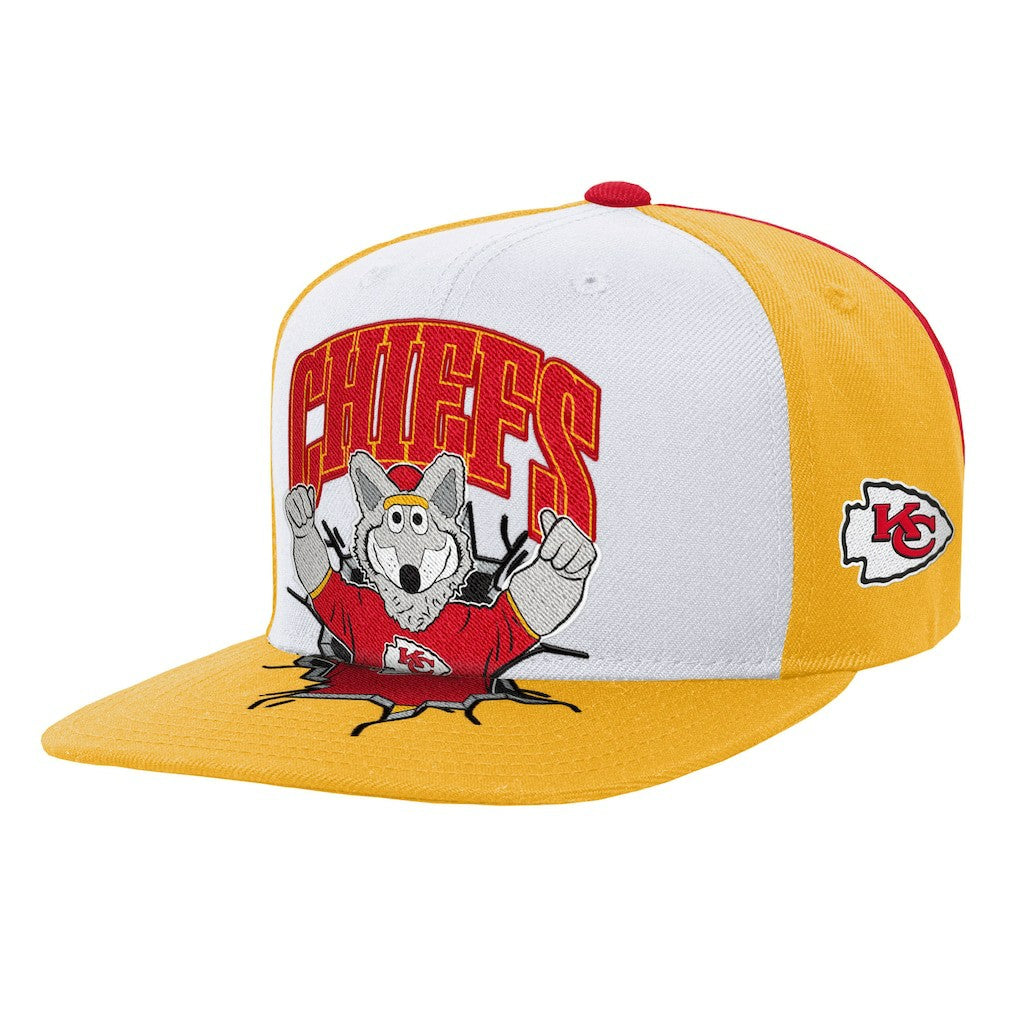 Kansas City Chiefs Youth Team Mascot Snapback Hat - White - Mitchell & Ness