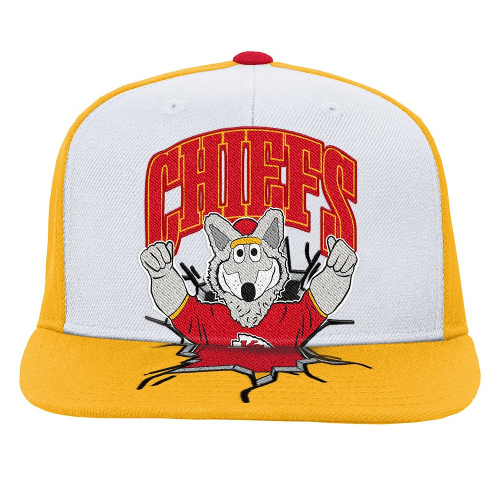 Kansas City Chiefs Youth Team Mascot Snapback Hat - White - Mitchell & Ness