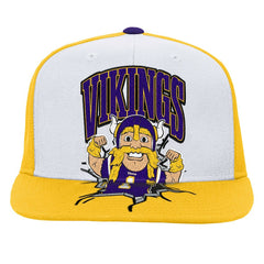 Minnesota Vikings Youth Team Mascot Snapback Hat - White - Mitchell & Ness