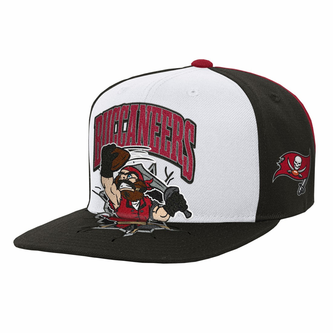 Tampa Bay Buccaneers Youth Team Mascot Snapback Hat - White - Mitchell & Ness
