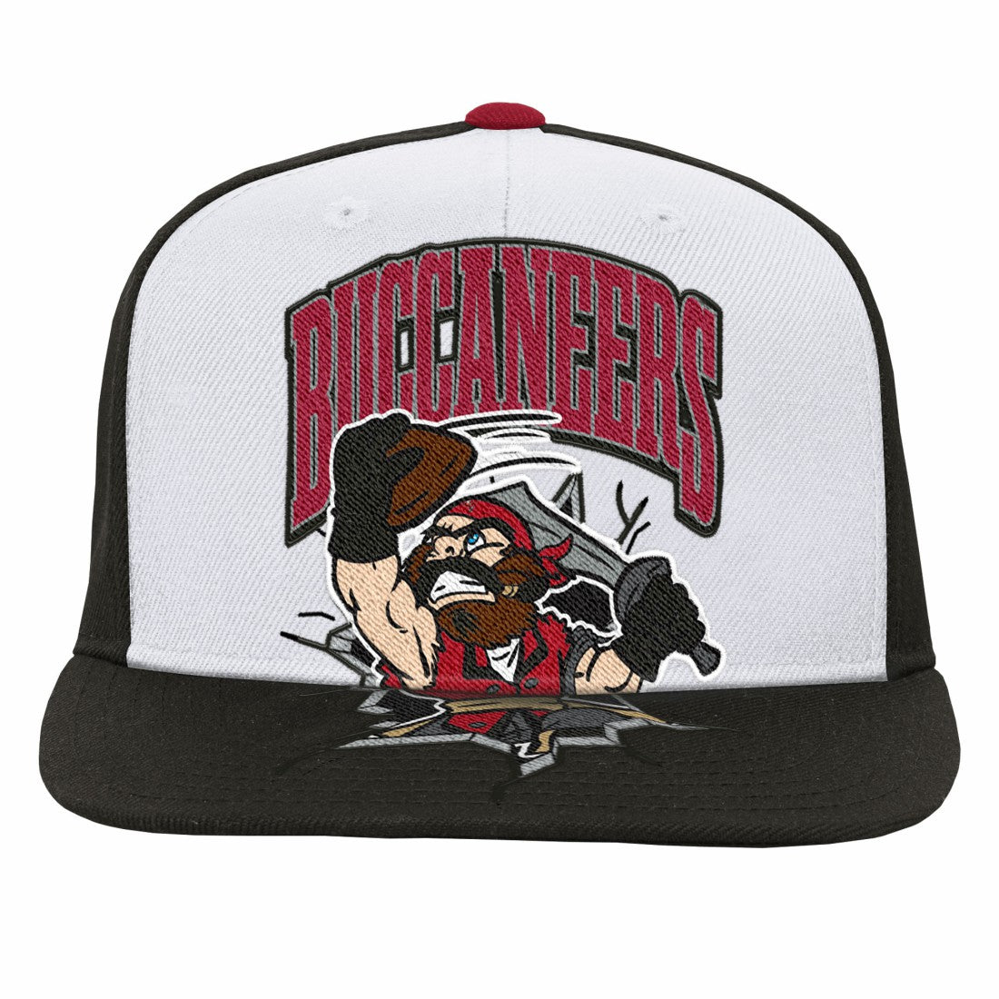 Tampa Bay Buccaneers Youth Team Mascot Snapback Hat - White - Mitchell & Ness