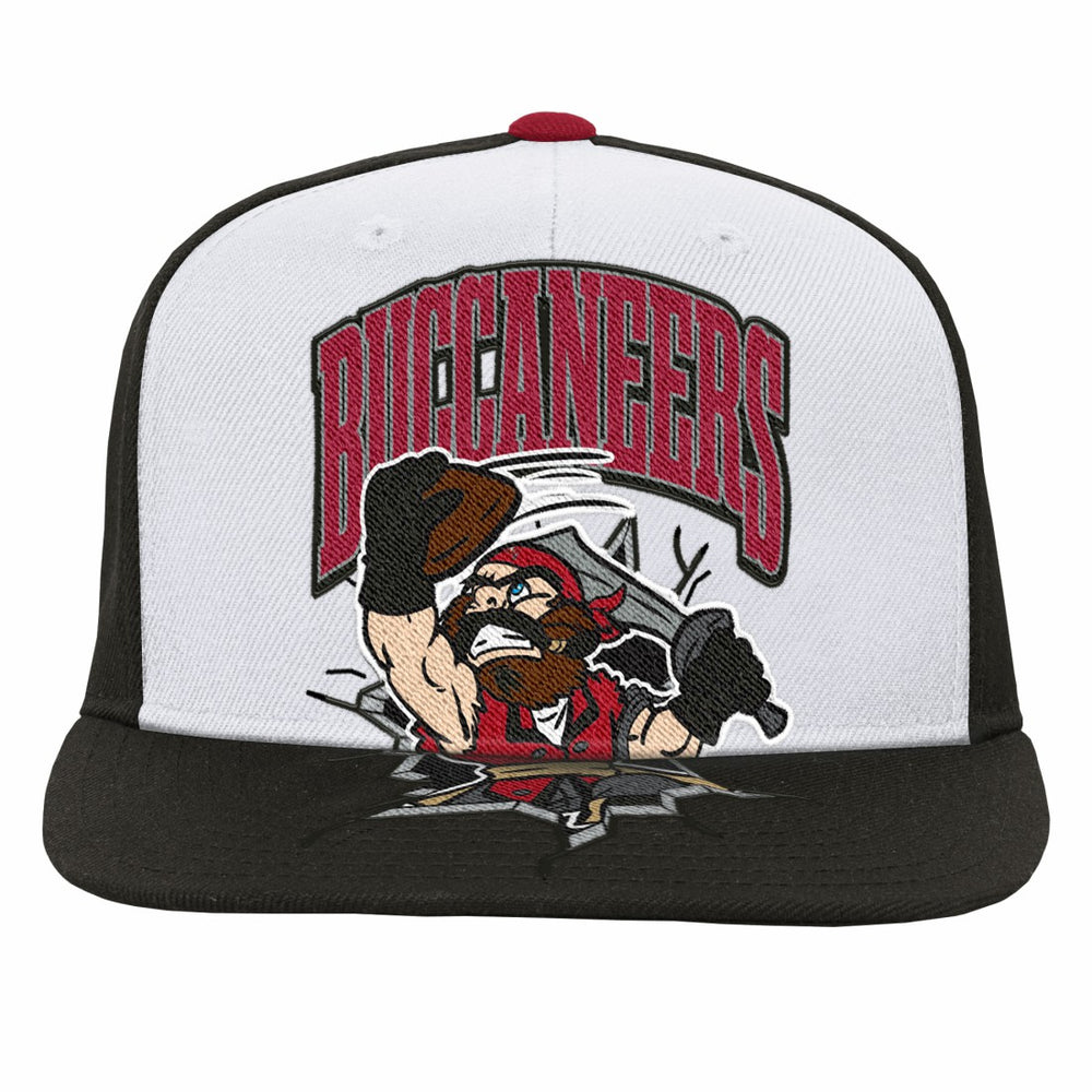 Tampa Bay Buccaneers Youth Team Mascot Snapback Hat - White - Mitchell & Ness