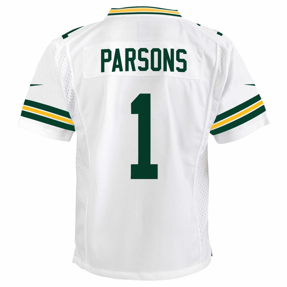 Micah Parsons Green Bay Packers Youth White Game Jersey - White - Nike