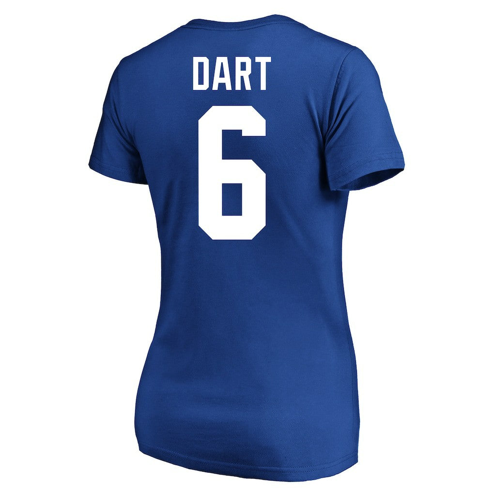 Jaxson Dart New York Giants Women's Plus Size Name & Number Scoop Neck T-Shirt - Royal - Fanatics