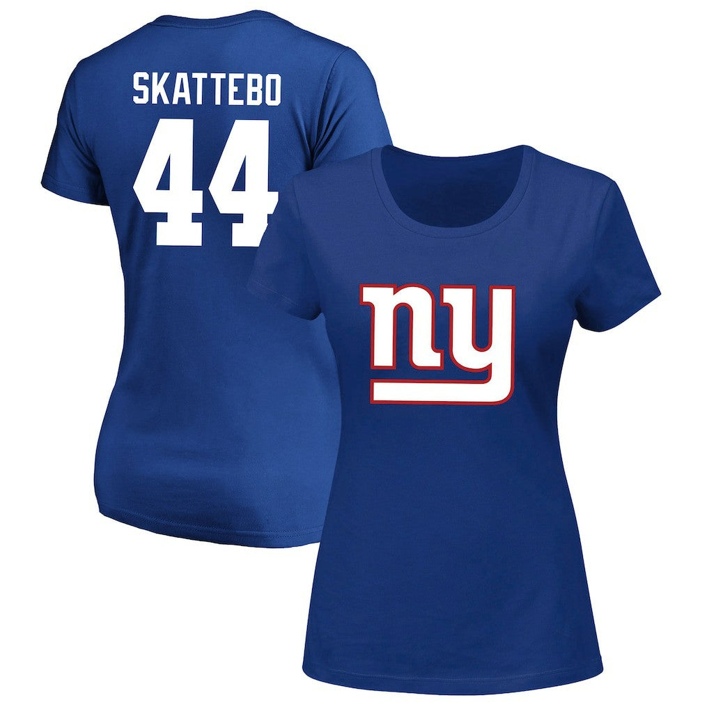 Cam Skattebo New York Giants Women's Plus Size Name & Number Scoop Neck T-Shirt - Royal - Fanatics