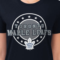 Toronto Maple Leafs G-III 4Her by Carl Banks Women's Super-Slim Lightweight Pinstripe Circle Graphic T-Shirt - Navy | NHL near me