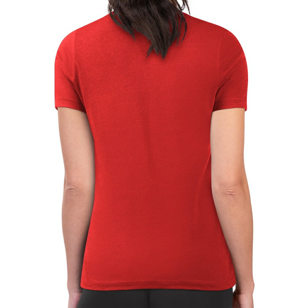 Calgary Flames G-III 4Her by Carl Banks Women's Super-Slim Lightweight Pinstripe Circle Graphic T-Shirt - Red | NHL online