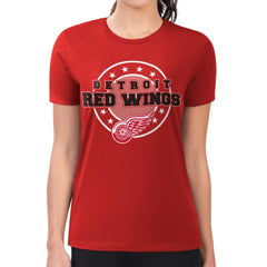 Detroit Red Wings G-III 4Her by Carl Banks Women's Super-Slim Lightweight Pinstripe Circle Graphic T-Shirt - Red | NHL online