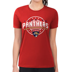 Florida Panthers G-III 4Her by Carl Banks Women's Super-Slim Lightweight Pinstripe Circle Graphic T-Shirt - Red | NHL Lifestyle