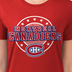 Montreal Canadiens G-III 4Her by Carl Banks Women's Super-Slim Lightweight Pinstripe Circle Graphic T-Shirt - Red | NHL on sale
