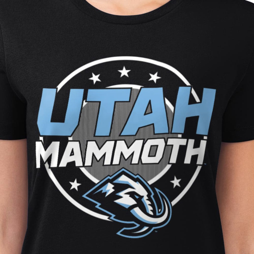 Utah Mammoth G-III 4Her by Carl Banks Women's Super-Slim Lightweight Pinstripe Circle Graphic T-Shirt - Black | NHL sale