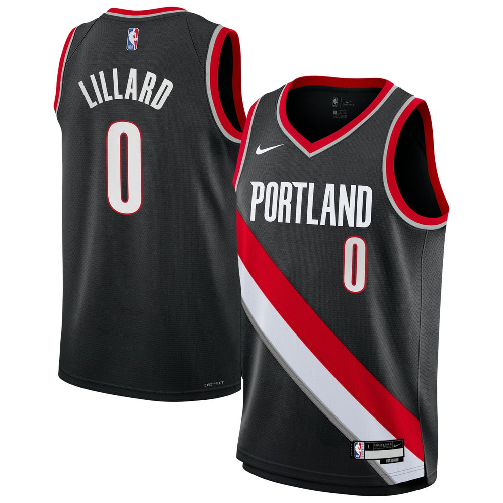 Nike Damian Lillard Portland Trail Blazers Youth Swingman Jersey Icon Edition Black