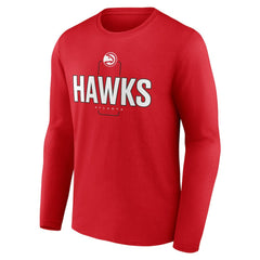 Atlanta Hawks Center Court Name & Number Custom Long Sleeve T-Shirt Red