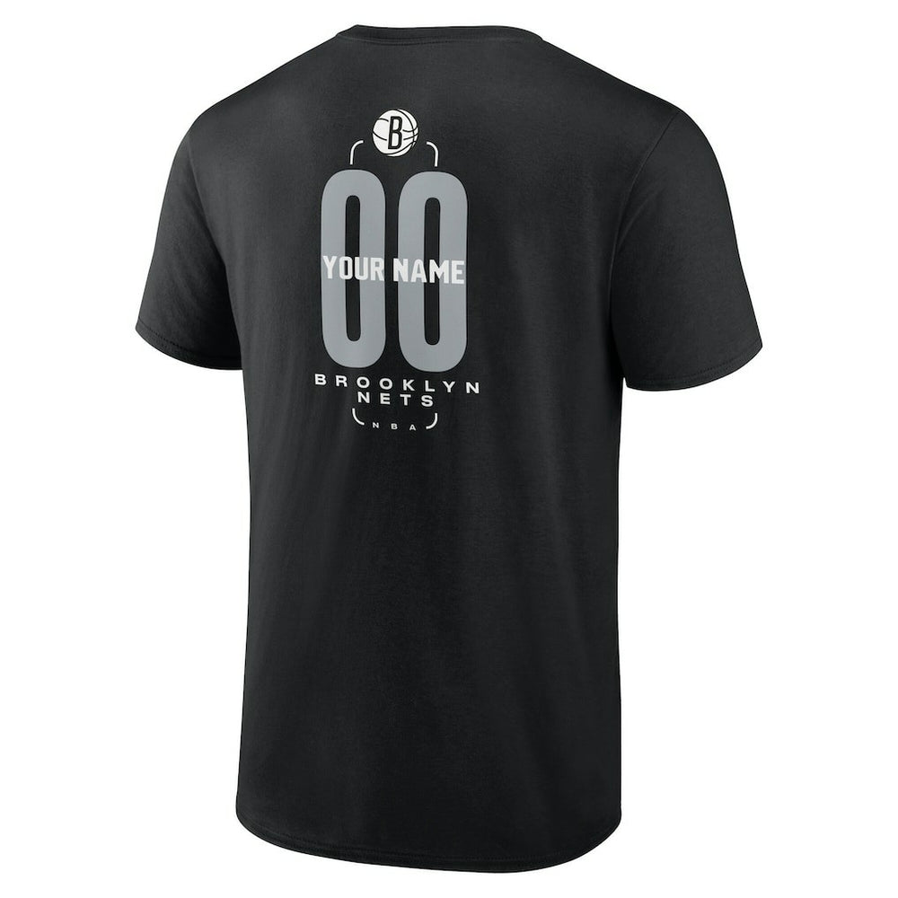 Brooklyn Nets Center Court Name & Number Custom T-Shirt Black