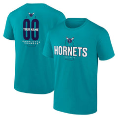 Charlotte Hornets Center Court Name & Number Custom T-Shirt Teal