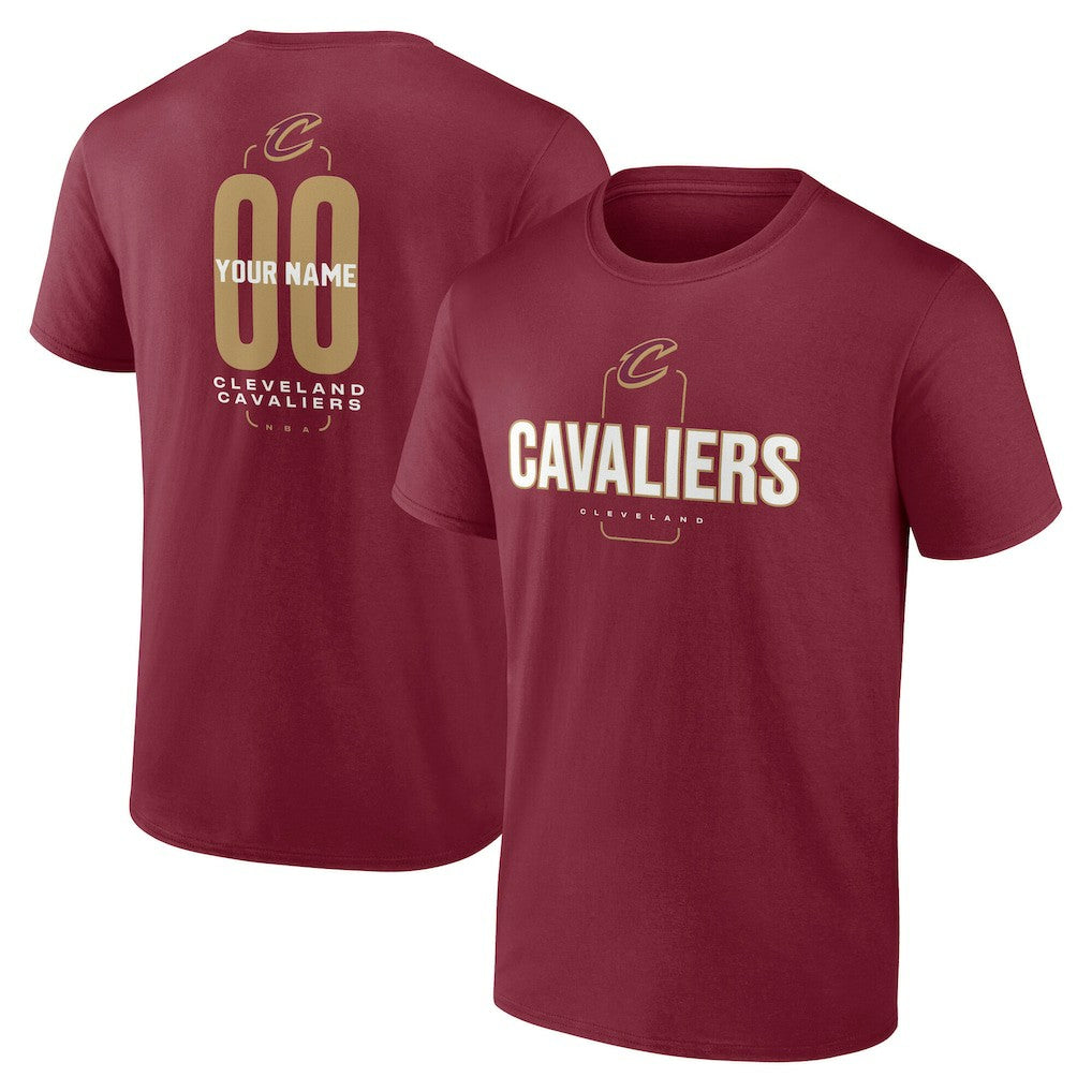 Cleveland Cavaliers Center Court Name & Number Custom T-Shirt Wine