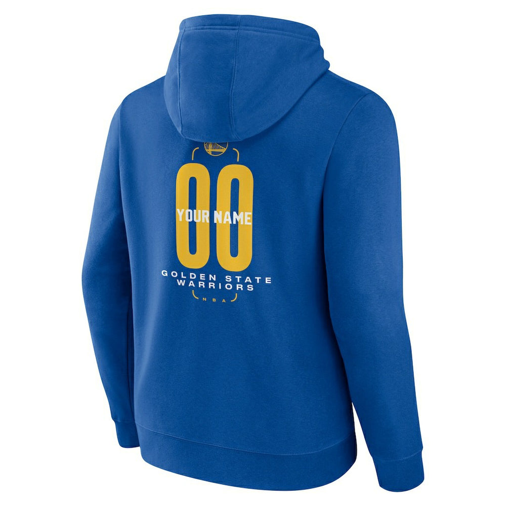 Golden State Warriors Center Court Name & Number Custom Hoodie Royal