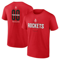 Houston Rockets Center Court Name & Number Custom T-Shirt Red