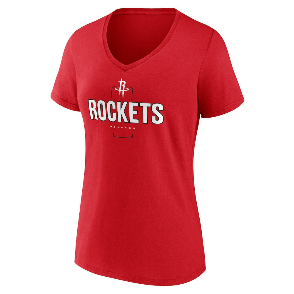Houston Rockets Women's Center Court Name & Number Custom V-Neck T-Shirt Red