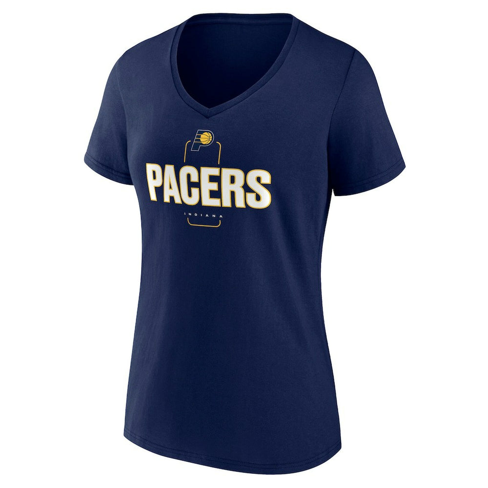 Indiana Pacers Women's Center Court Name & Number Custom V-Neck T-Shirt Navy