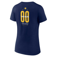 Indiana Pacers Women's Center Court Name & Number Custom V-Neck T-Shirt Navy