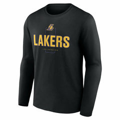 Los Angeles Lakers Center Court Name & Number Custom Long Sleeve T-Shirt Black
