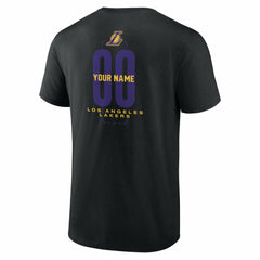 Los Angeles Lakers Center Court Name & Number Custom T-Shirt Black