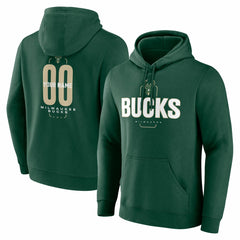 Milwaukee Bucks Center Court Name & Number Custom Hoodie Hunter Green
