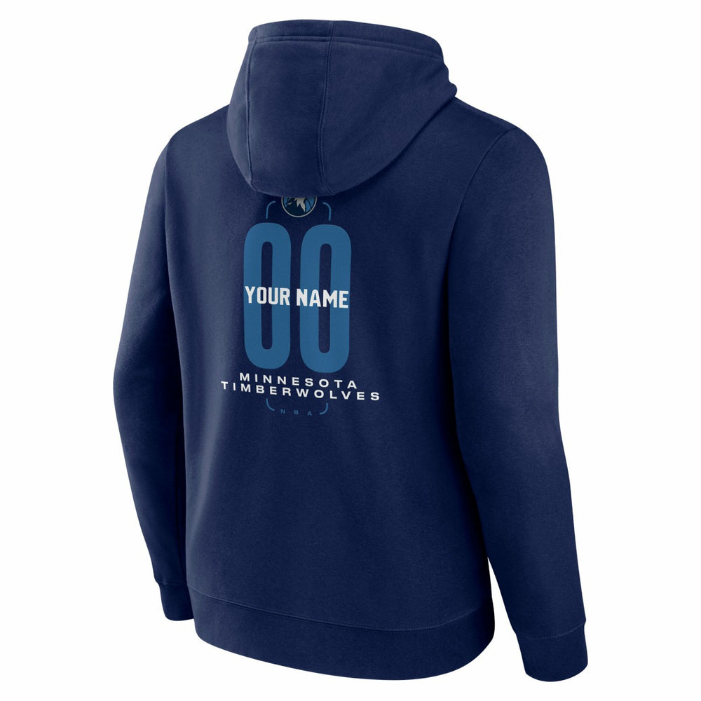 Minnesota Timberwolves Center Court Name & Number Custom Hoodie Navy