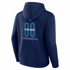Minnesota Timberwolves Center Court Name & Number Custom Hoodie Navy