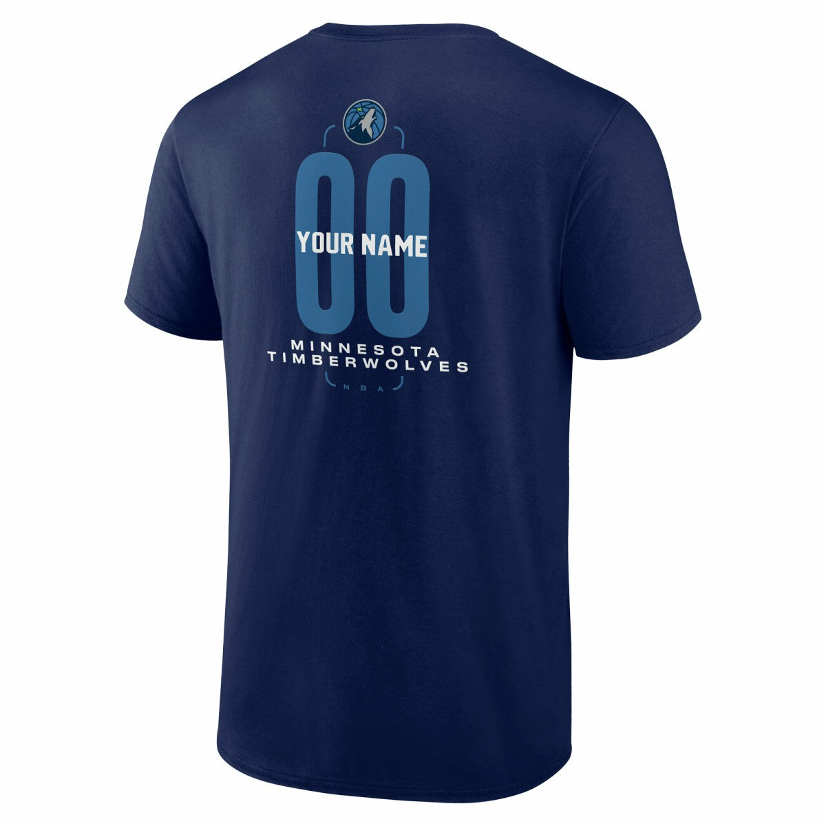 Minnesota Timberwolves Center Court Name & Number Custom T-Shirt Navy