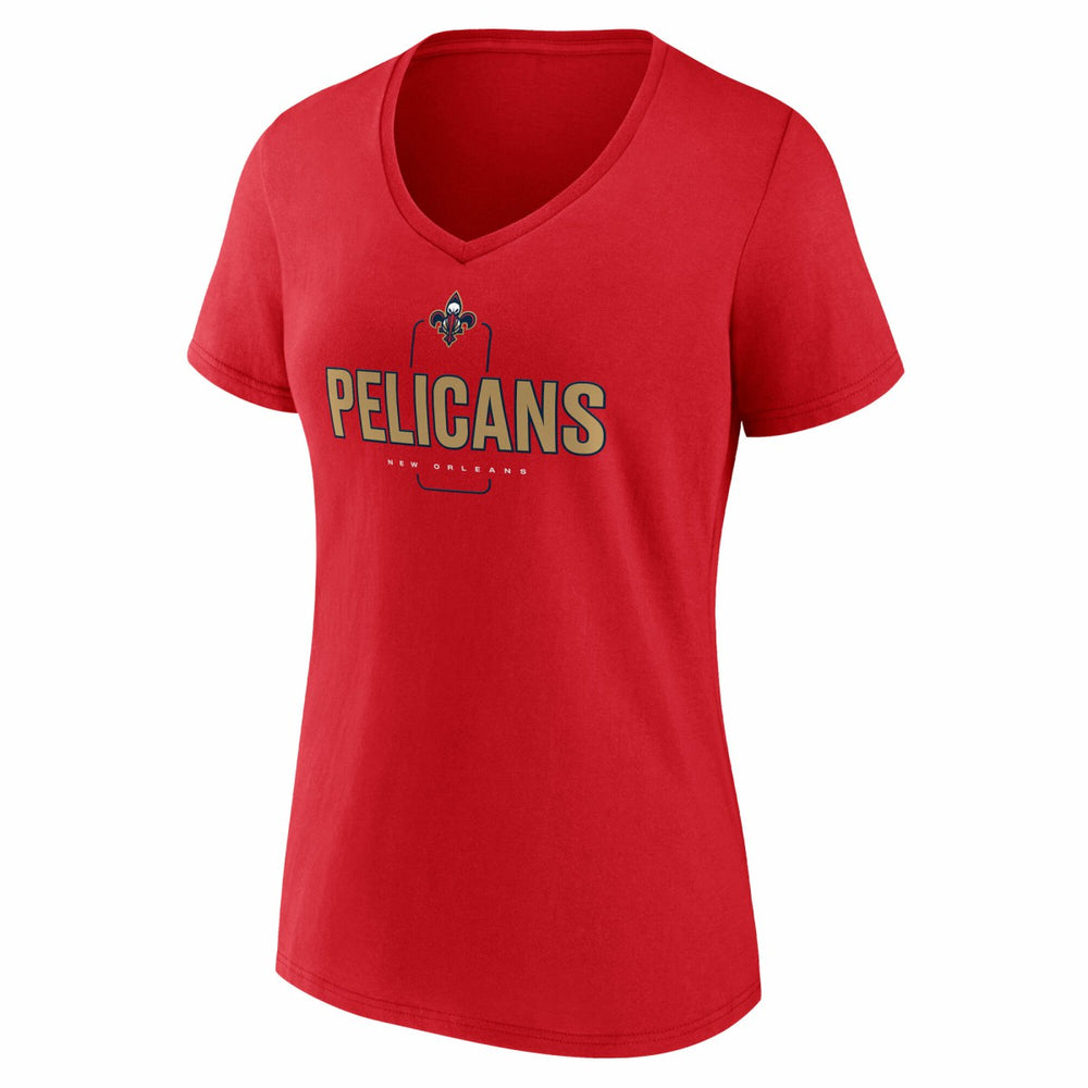 New Orleans Pelicans Women's Center Court Name & Number Custom V-Neck T-Shirt Red