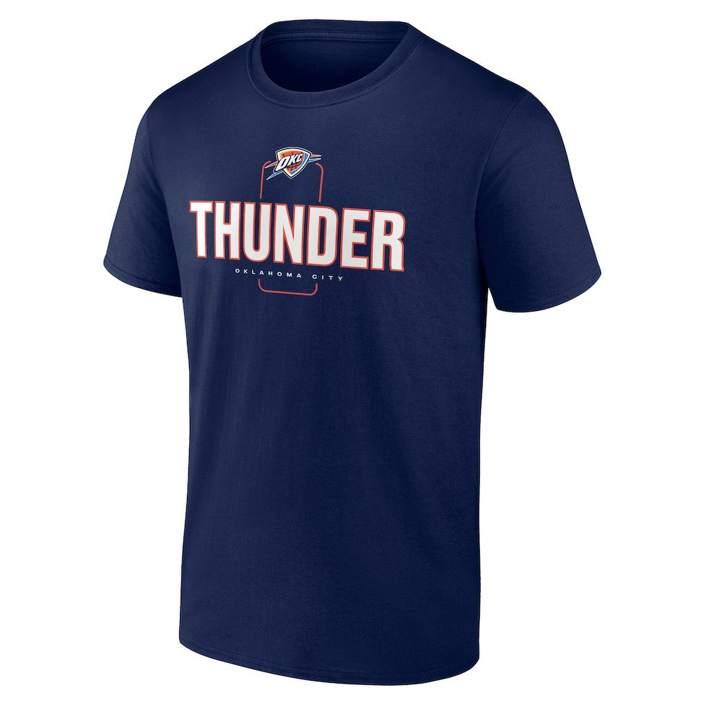 Oklahoma City Thunder Center Court Name & Number Custom T-Shirt Navy