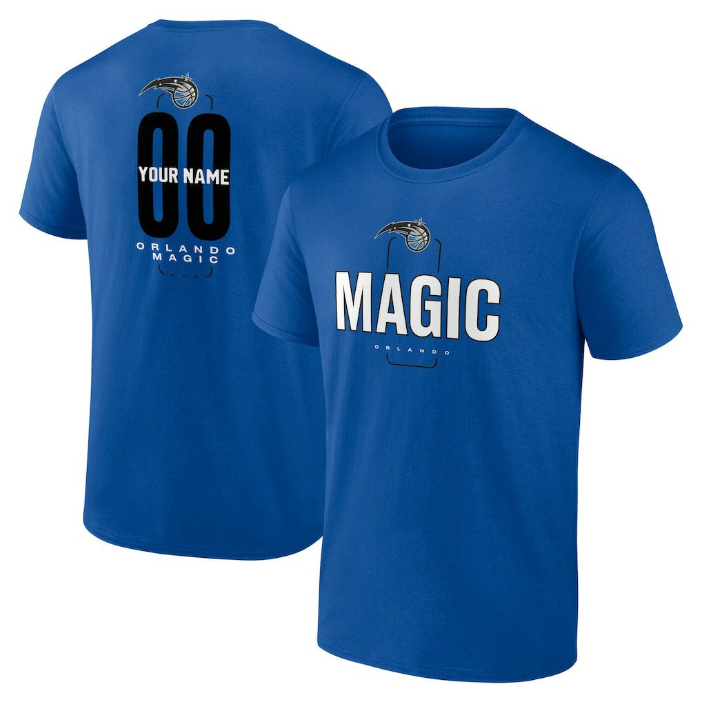 Orlando Magic Center Court Name & Number Custom T-Shirt Blue