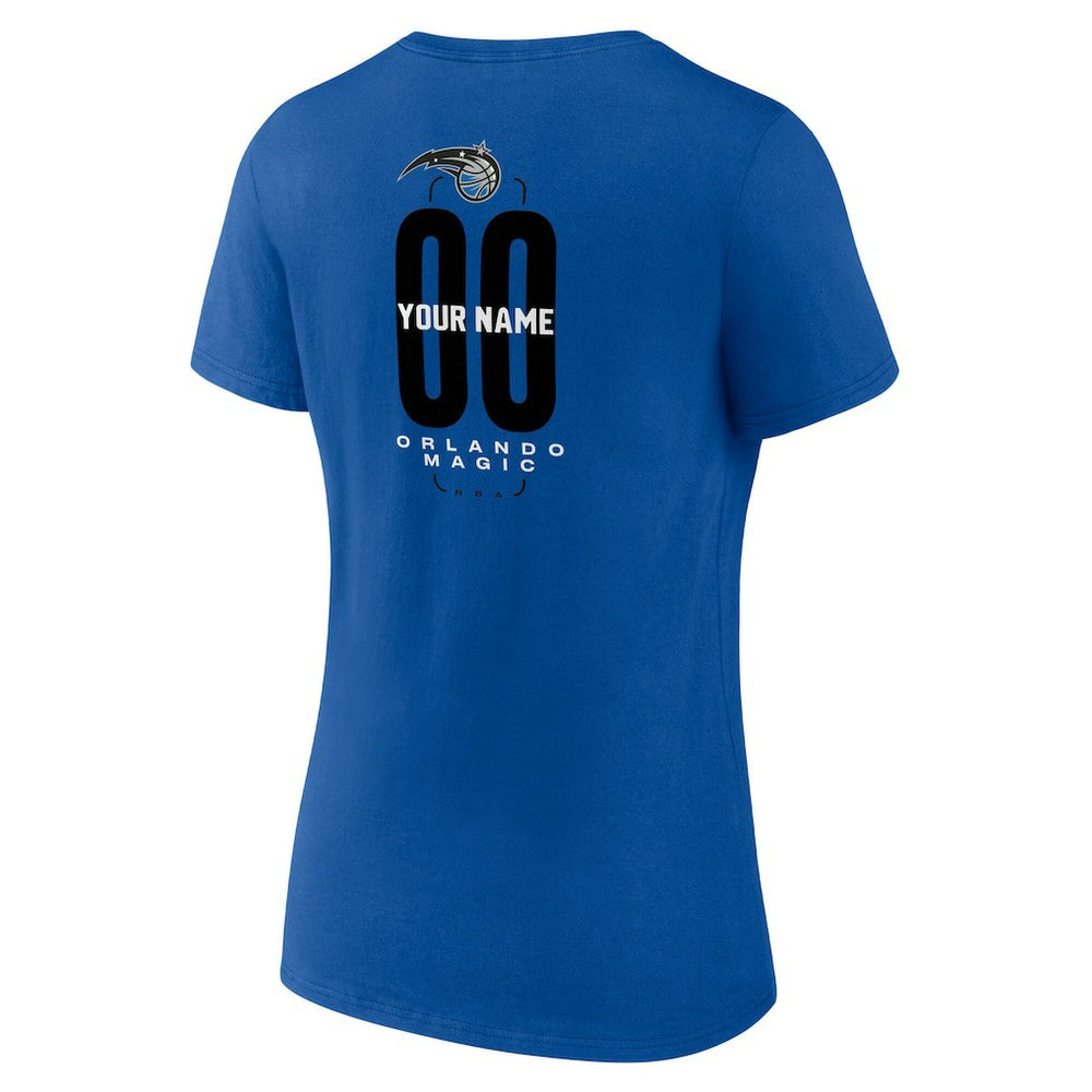 Orlando Magic Women's Center Court Name & Number Custom V-Neck T-Shirt Blue
