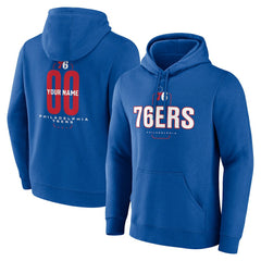 Philadelphia 76ers Center Court Name & Number Custom Hoodie Royal