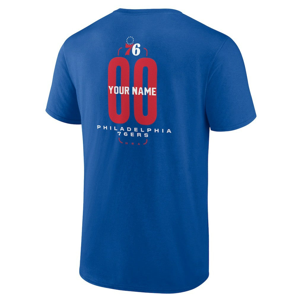 Philadelphia 76ers Center Court Name & Number Custom T-Shirt Royal